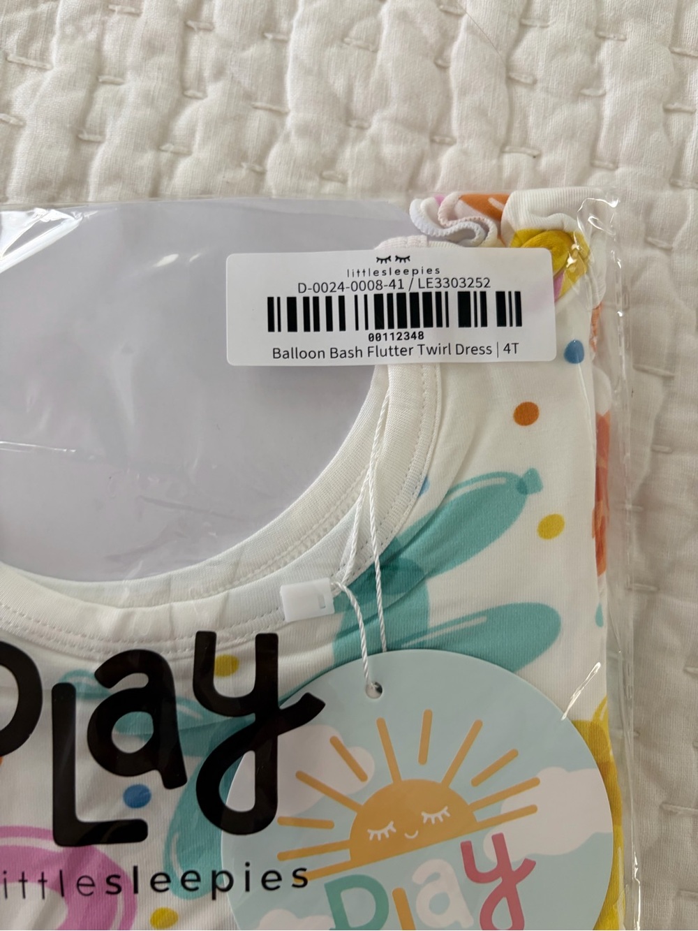 NWT Little Sleepies Bamboo PLAY Balloon Bash Flutter Dress Size 4T - Picture 2 of 3